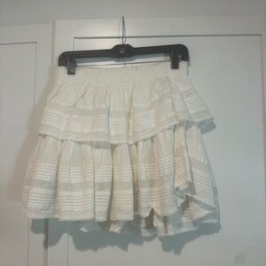 Loveshackfancy white mini skirt
